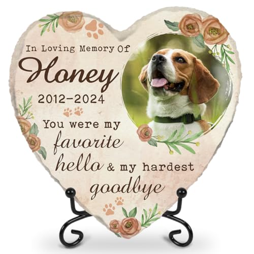 DOPTIKA Personalized Pet Memorial Stones for Dogs, Pet Loss Gifts, Dog Memorial Gifts for Loss of Dog, Grieving Gifts, Dog Loss Sympathy Gift, Dog Passing Away Gifts, You were My Favorite Hello