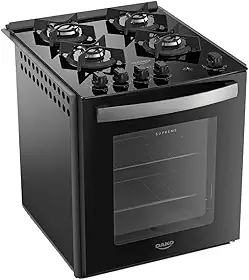 Fogão de Embutir 4 Bocas Preto com Mesa de Vidro Dako Supreme Bivolt