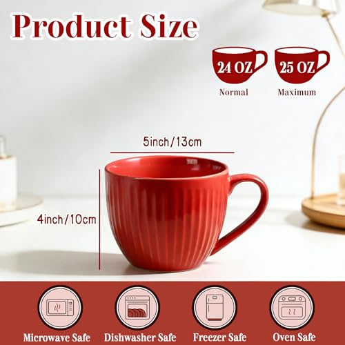 24 oz Ribbed Jumbo Mug Set of 2