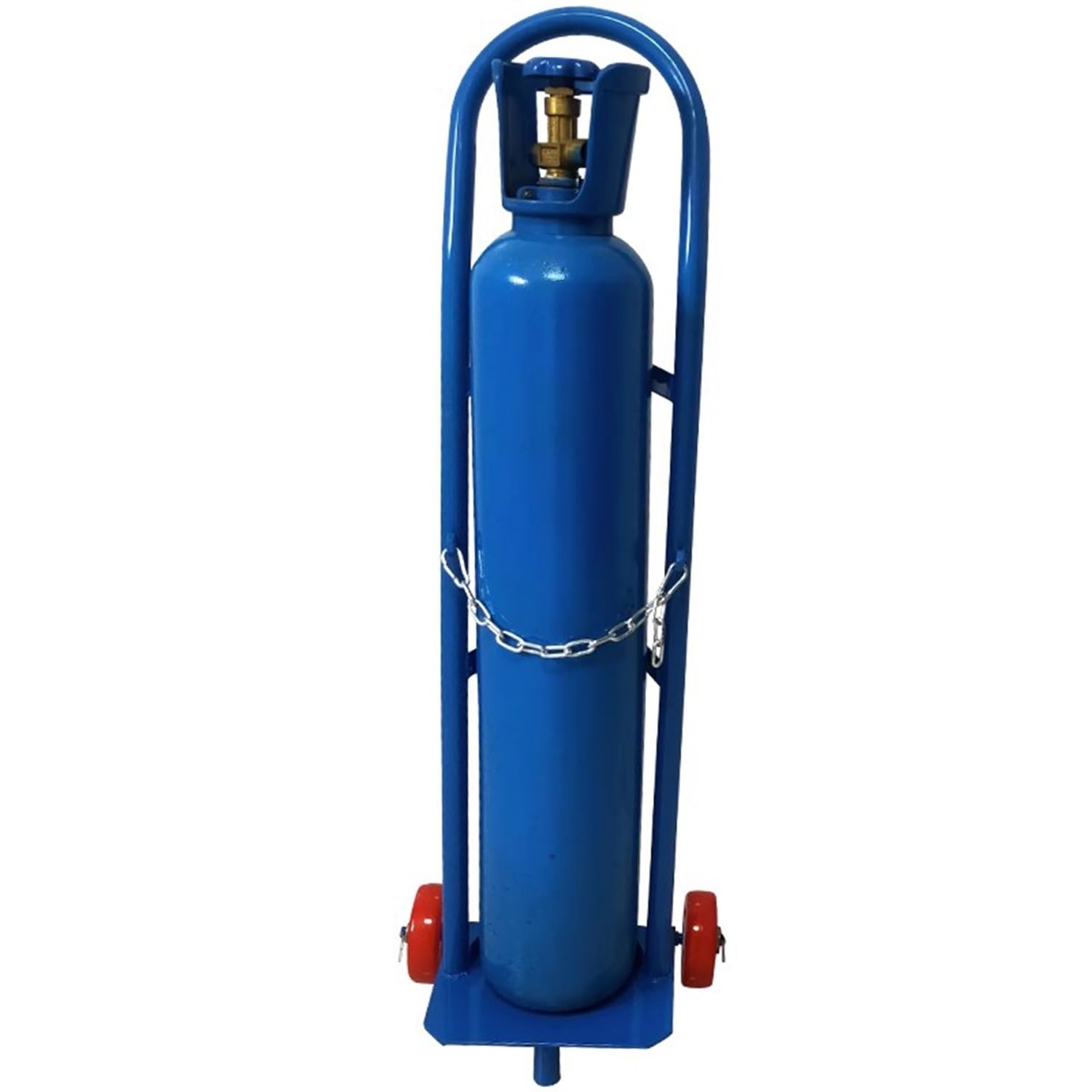 GTHTUHFD Single Bottle Oxygen Cylinder Rack Cart, Stable Tank Holder With Bottom Support, Portable Propane Cylinder Trolley For Easy Transport,Blue-H-95cm(37 3/8
