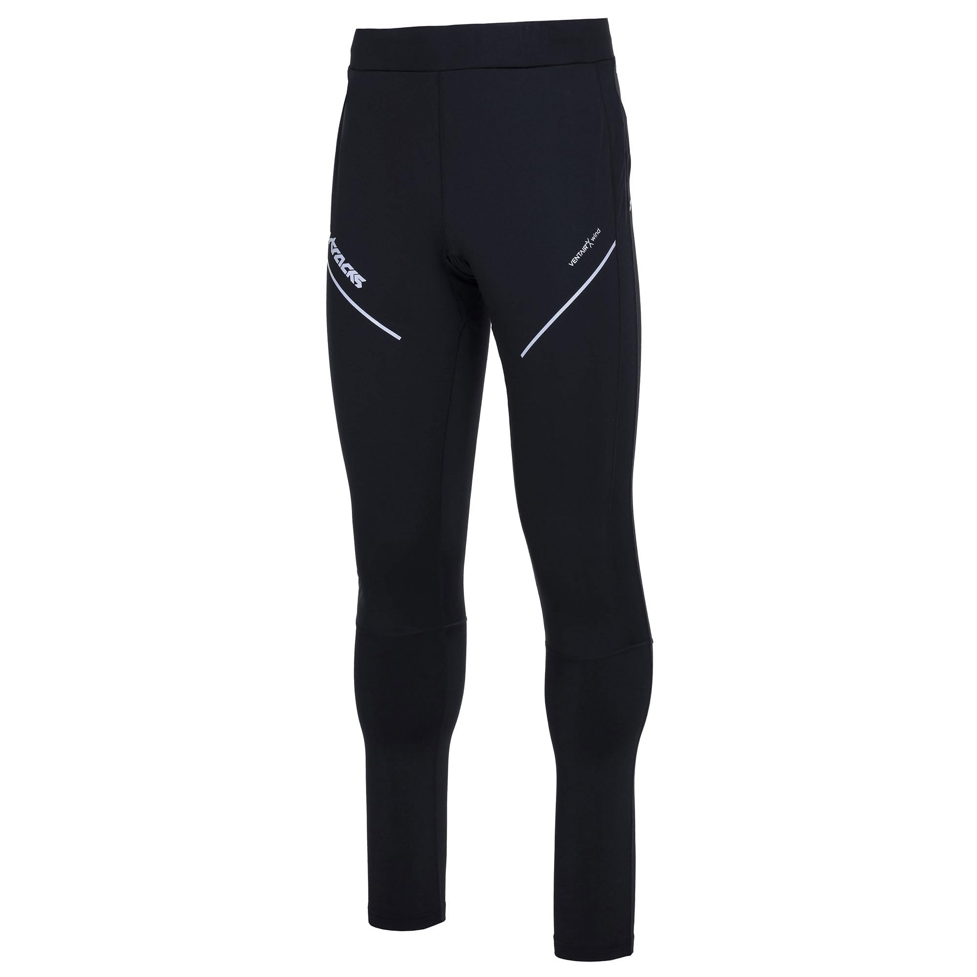 Airtracks Herren Winter Funktions Laufhose Lang Pro Line - Thermo Running Tight - Lauftight - Warm - Atmungsaktiv - Reflektoren