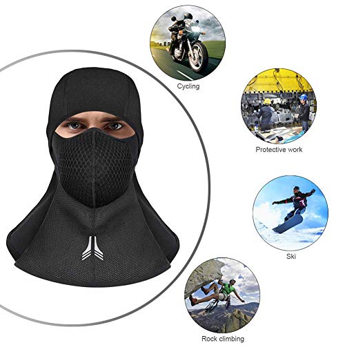 Mozowo Balaclava Winter Full Face Mask, Polyester Fleece Waterproof Hinged Winter Windproof Breathable Outdoors Masks Motorcycle Snowboard Cycling Ski Warmer & Lightweight For Women Men (With Zipper) #TOP2