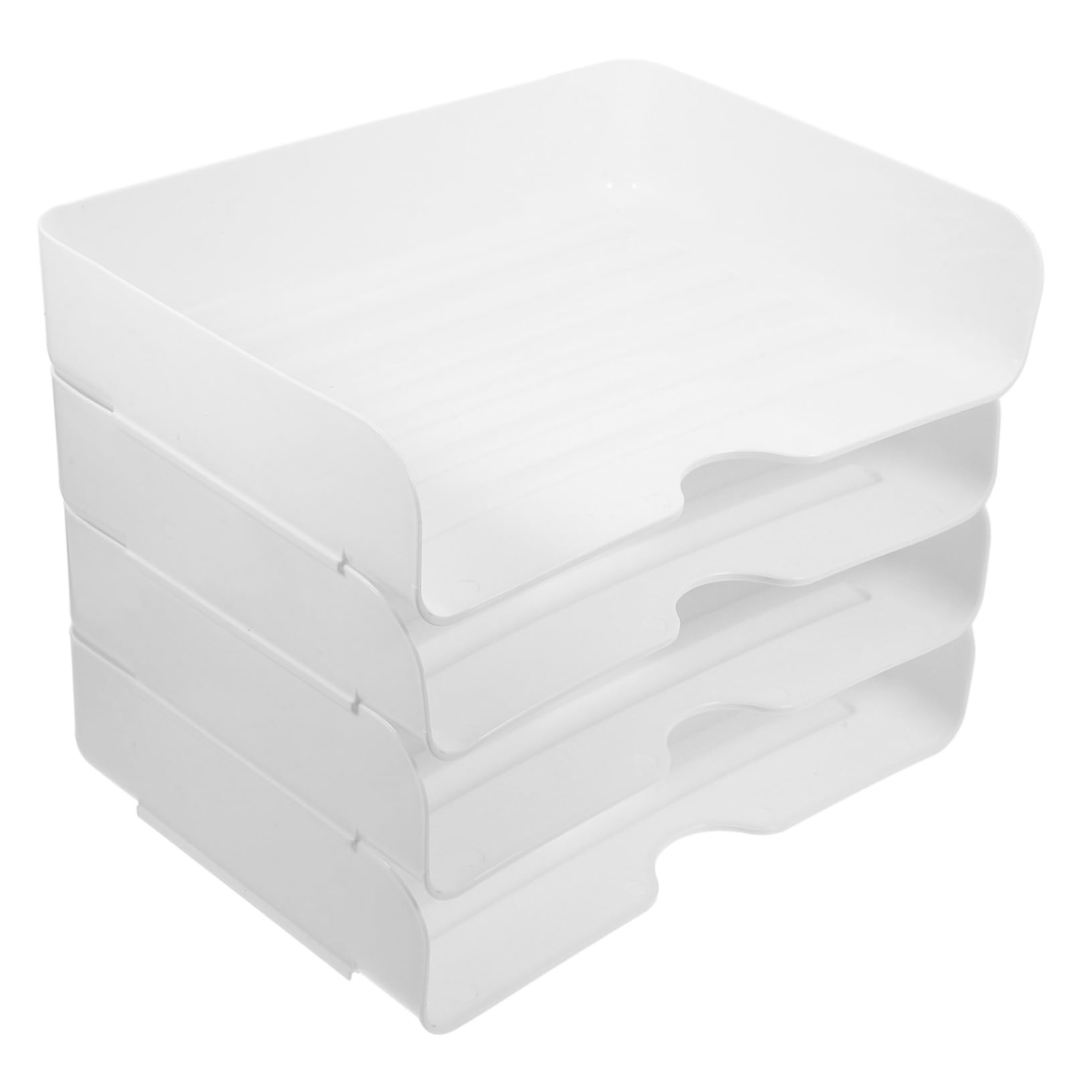 SHOWERORO 4er-Set Büroständer Stapelbare Ordnerhalter Papier-Organizer Für Schreibtisch Aktenablage-Organizer Transparente Büroablage