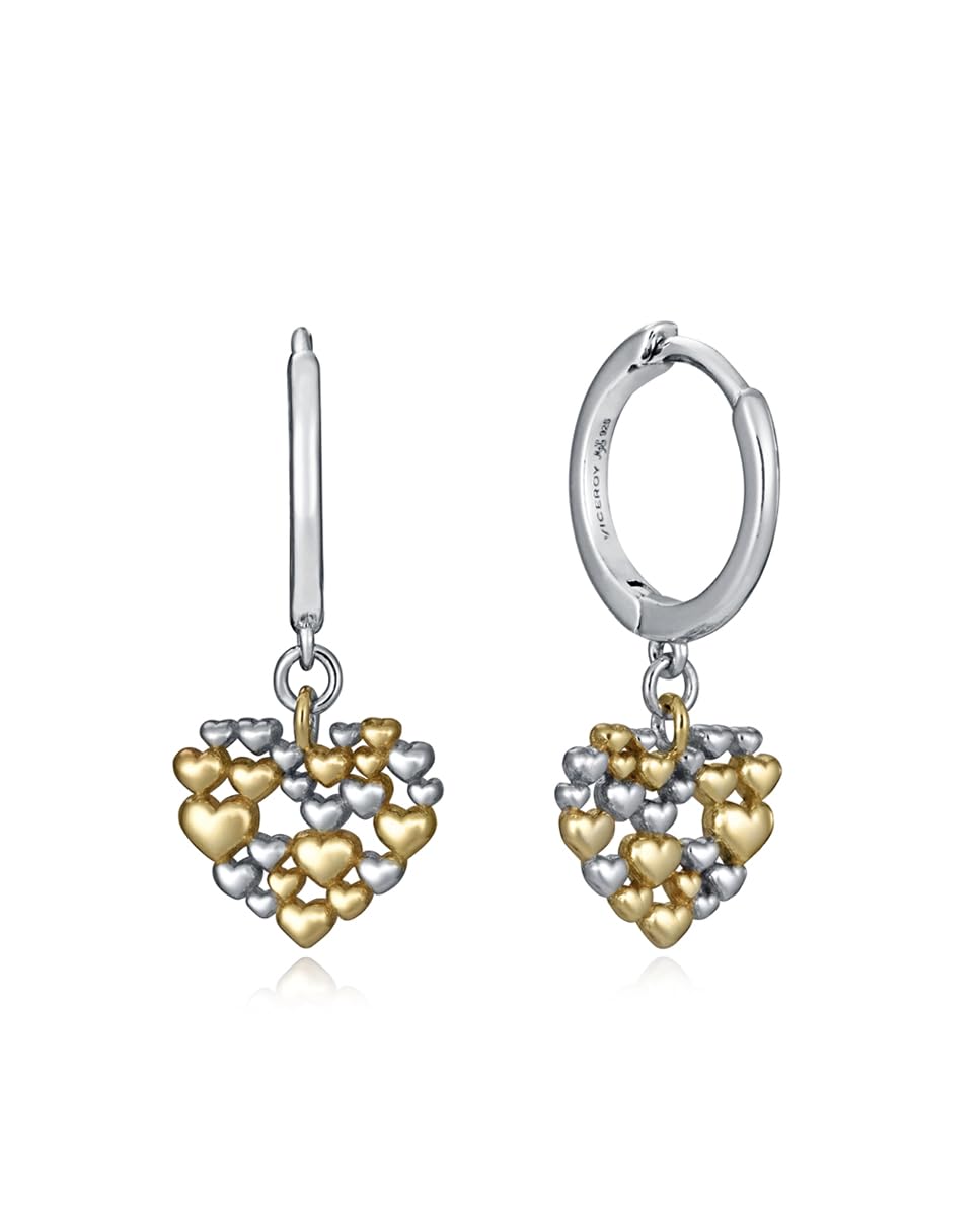 Viceroy Jewels Pendientes San Valentín 13186E000-00 Mujer - Plata Ley, Baño Oro y Rodio
