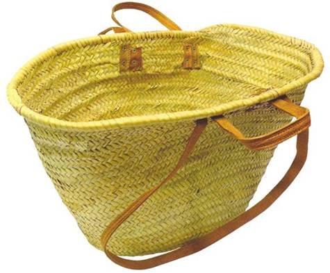 LVA - Cabas en palmier naturel double poignées, taille L 60 x 30 x H 33, pour femmes, silhouette hobo, couleur naturelle, taille unique, pour adultes, unisexe, pour...