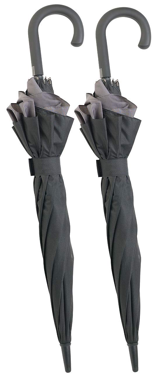 Carlo Milano Regenschirm XXL: 2er-Set Großer XXL-Automatik-Stockschirm, windfest, Ø 130 cm (Regenschirm windfest, groß, Schirm Sturm)