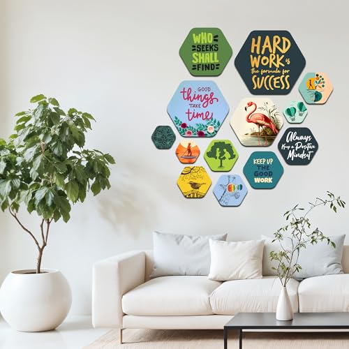 Image of Decor Smart Motivational Wooden Wall Art | Living Room Decoration | Positive Mindset Accent | Home Decor Decorative Artwork | Inspirational Quotes Wall Hanging | Success Growth Sticker Panel (WPS 211)