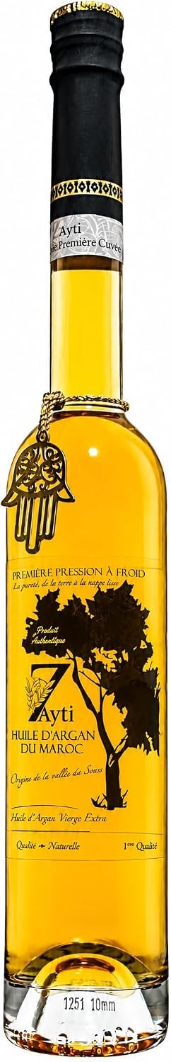 Aceite de Argán Alimentario de Marruecos 100 ml – 100% Puro – de Semillas de Argán Tostadas y Prensado en Frío – Aceite de Argán para Cocina, Ensaladas y Condimentos – Botella de 100 ml
