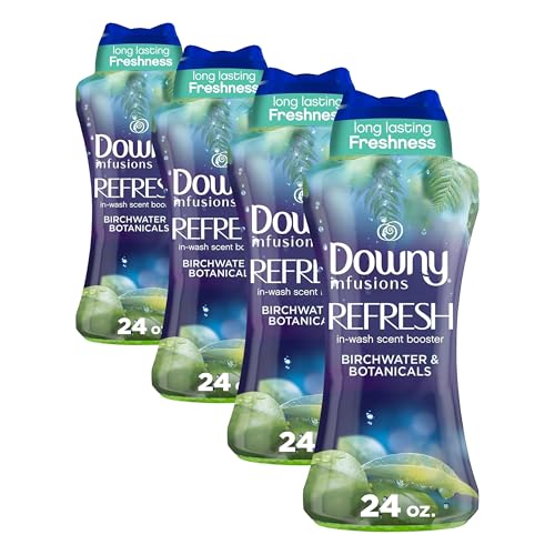 Image of Downy Infusions In-Wash Laundry Scent Booster Beads, REFRESH, Botanical Florals and Birch Water Scent, 24 Ounce (Pack of 4)