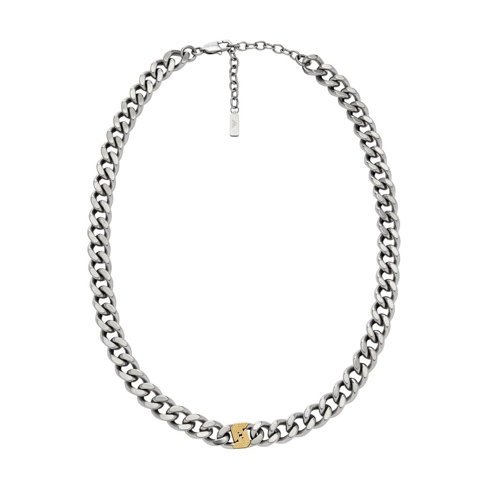 Emporio Armani Herren Edelstahl mit Karabinerverschluss Kettenhalsband