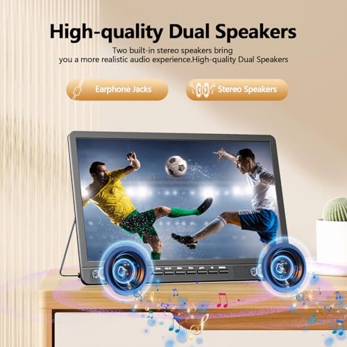Desobry 18 inch Small TV with Antenna, Portable Television with Freeview DVB/T2 Tuner, HD 1080P Mini TV LCD Monitor, Support USB/HDMI/RCA/AV Input (Without Battery) - Image 5