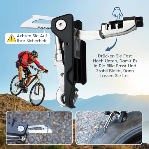 Wothfav Multitool Fahrrad 23-in-1, Flickzeug Fahrrad & Fahrrad Flickzeug Set, Fahrrad Werkzeugset für unterwegs, Abnehmbares & Faltbares Reparaturset für Mountainbike & Rennrad