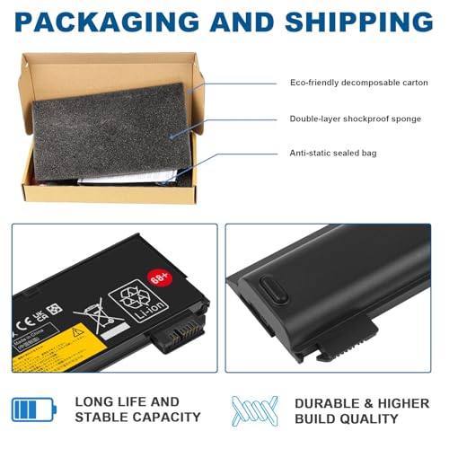 Image of ASUNCELL 48WH Battery 68+ for ThinkPad T440 T450 T460 T460P T470P T550 T560 X240 X250 X260 X270 L450 L460 L470 P50S W550s 0C52861 0C52862 Series 45N1125 45N1126 45N1127 45N1128 45N1129