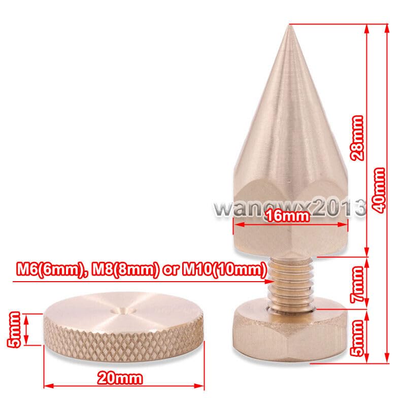 Generic 4pcs Copper Speaker Spike Pad Amplifier Shockproof Isolation Stand Foot Base Pad