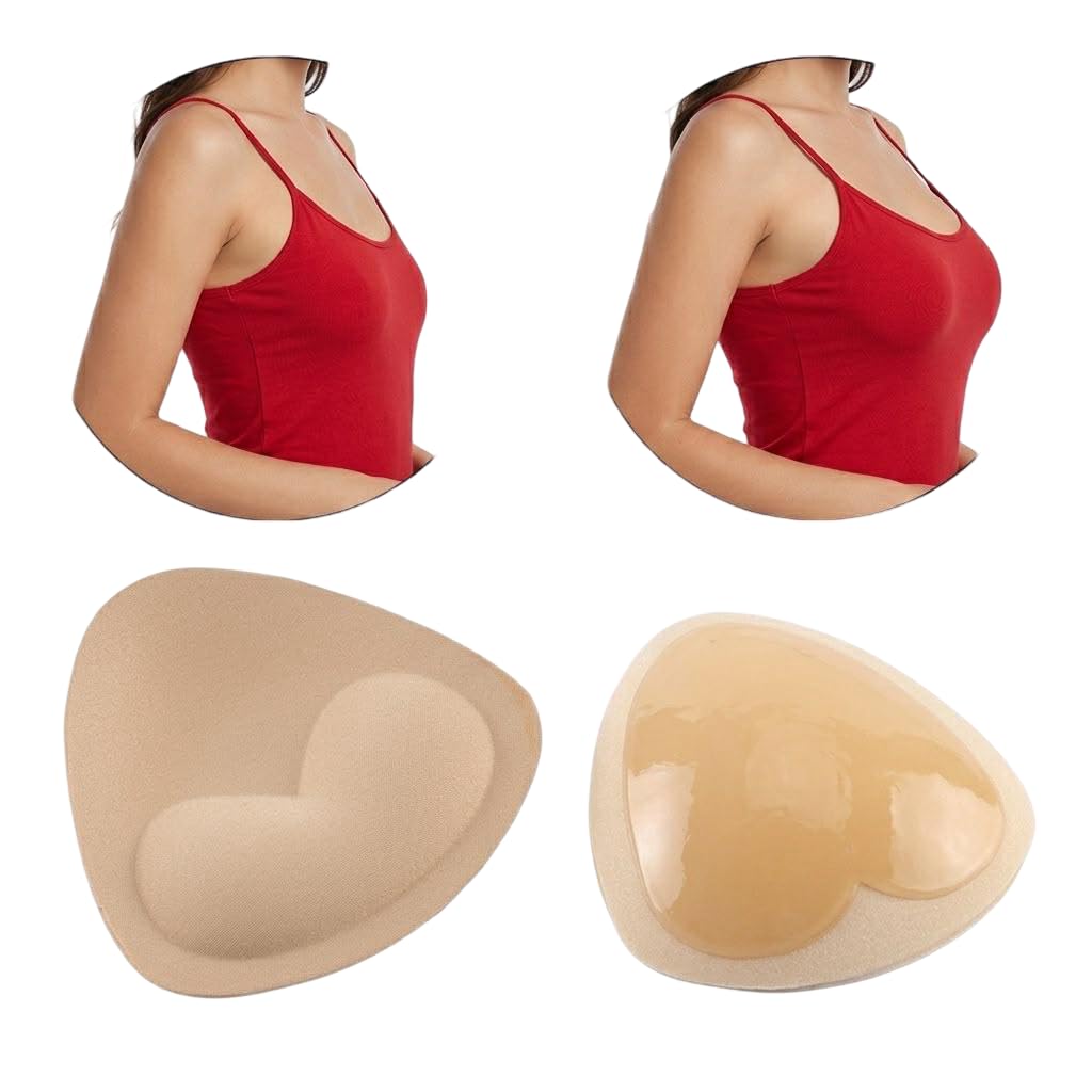 Sticky Bra Pad Inserts Self-Adhesive Triangle Cups for Women-image-4