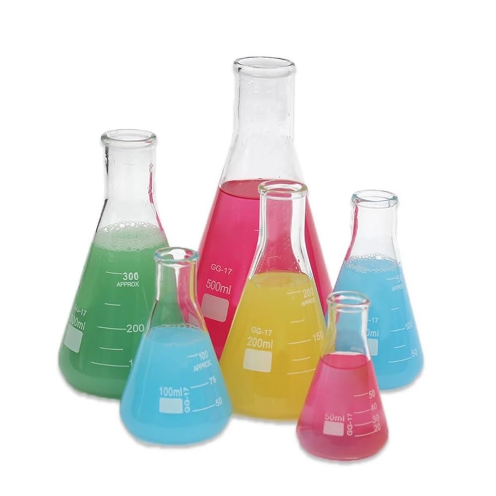 1 x Erlenmeyer mała prosta szklana kolba 50-2000 ml, butelka stożkowa, trójkątna szklana kolba laboratoryjna. (2000 ml)