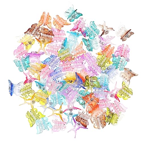 Griffe Antidérapante Pour Déco cheveux : 80 pièces de mini pince à cheveux colorée fille