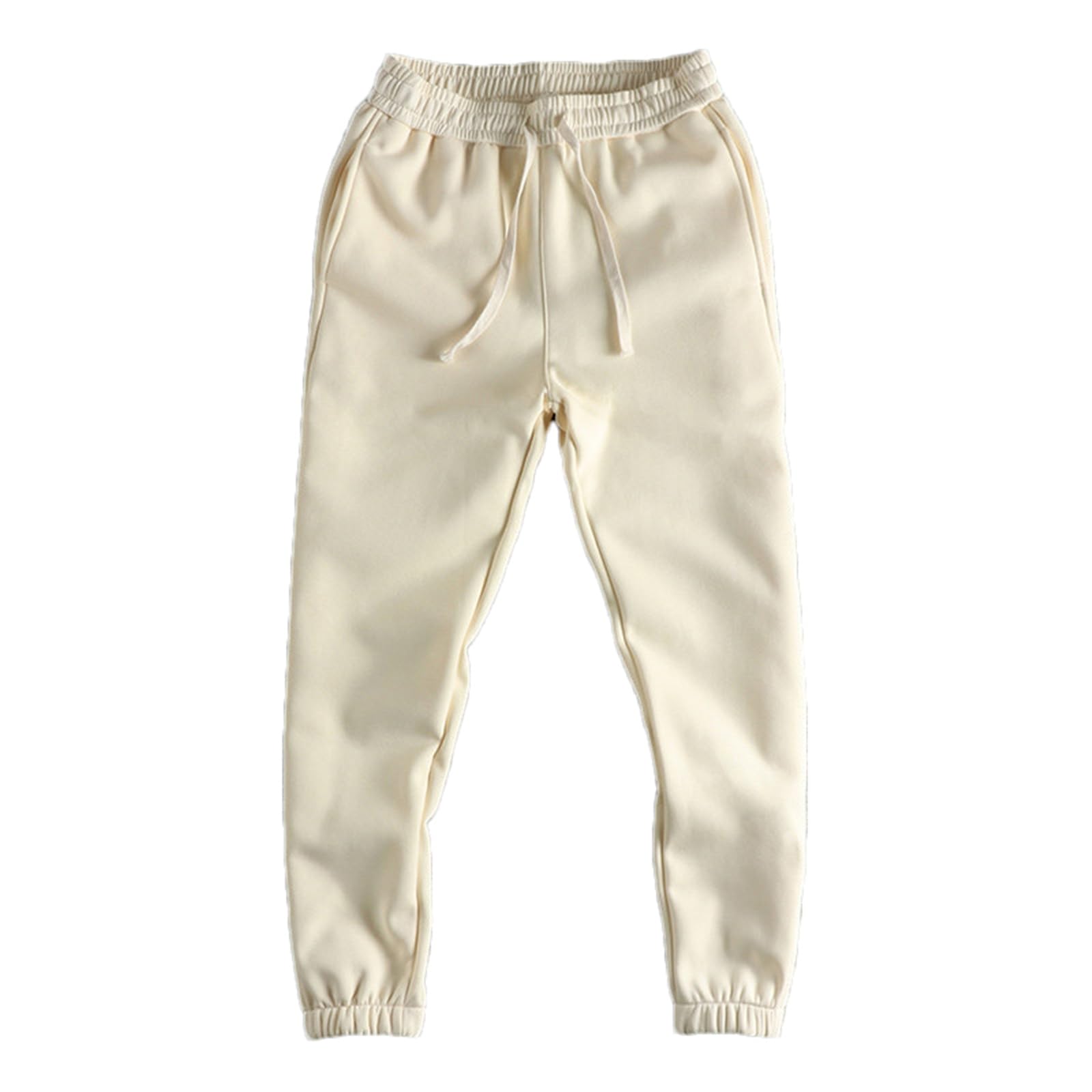 Pantalones de chándal para hombre, costuras divididas, pesados y cálidos, corte holgado, puños en los tobillos, pantalones deportivos de calle