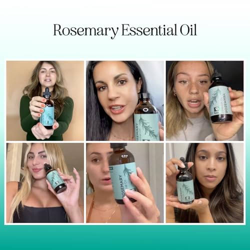 Image of Pure Rosemary Essential Oil Bulk Size - Undiluted Rosemary Oil for Hair Skin and Nails and Refreshing Aromatherapy Oil for Diffusers - Cleansing Rosemary Essential Oil for Dry Scalp Care 8oz