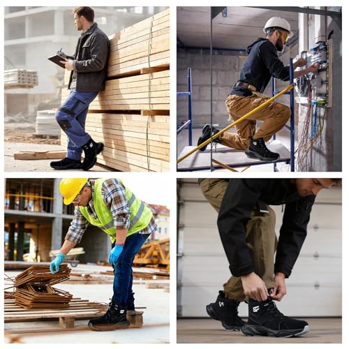 Image of Steel Toe Shoes for Men, Work Shoes for Men,Indestructible Steel Toe Boots,Industry Construction Safety Work Boots for Men,Puncture Proof Construction Safety Shoes