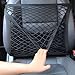 NIXNEHC Car Seat Net Passenger Seat Caddy, Double Layer Front Seat Versatile Elastic Organizer Net Purse Holder Most Sizes Shapes Universal for GMC Ford Toyota No Removal Required, 19.69