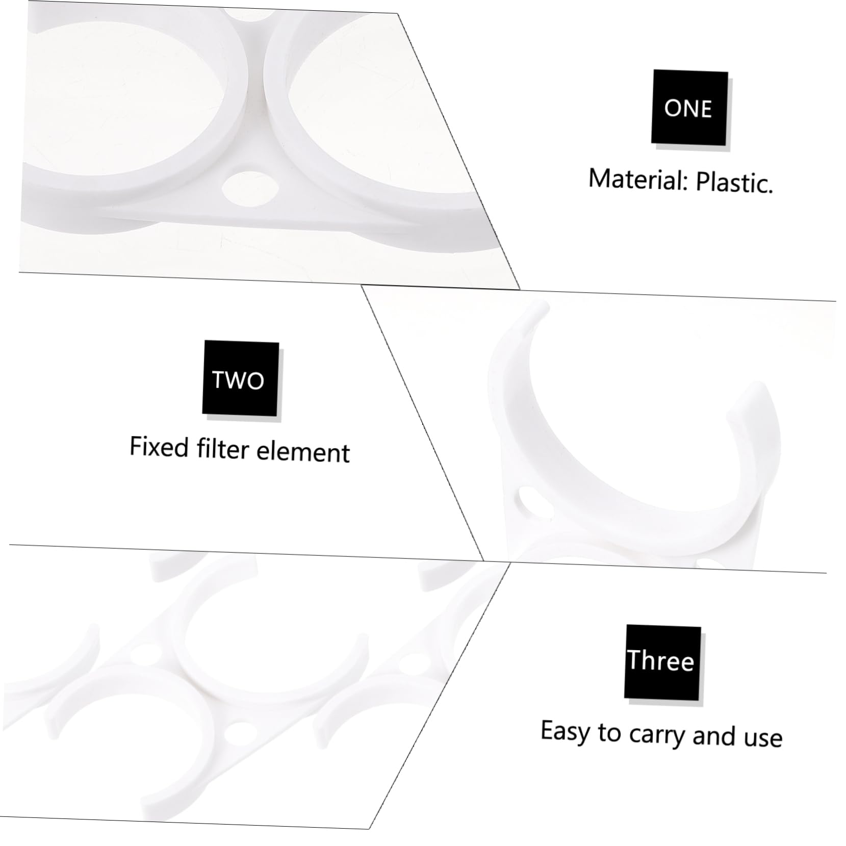 DOITOOL Morsetti per Filtri Dell’acqua e Clip di Fissaggio per Alloggiamento Filtro, Plastica Resistente, Doppia Clip per Filtri ad Inversa, Set da 10 Pezzi per Sistemi di Filtrazione