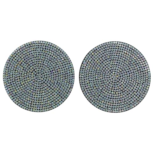 GLEAVI 2pcs Rhinestone Car Chic - Holder Mats for Interior Decoration Full Rhinestone Design Nonslip for Women and Girls