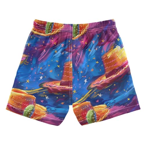 senya Hedgehog Cactus Cowboy Hat Boys Swim Trunks Toddler Shorts Swimwear Boardshorts2