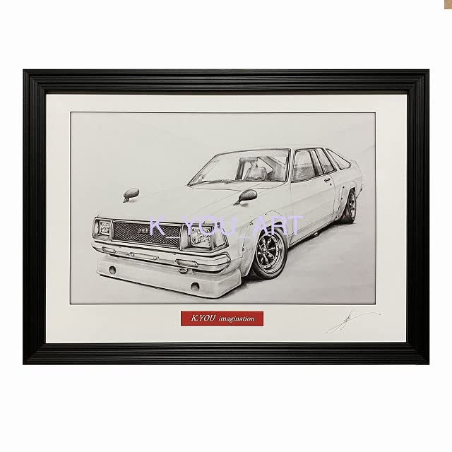 Amazon.co.jp: 【鉛筆画】日産 サニー310ワークス角目 A4額縁