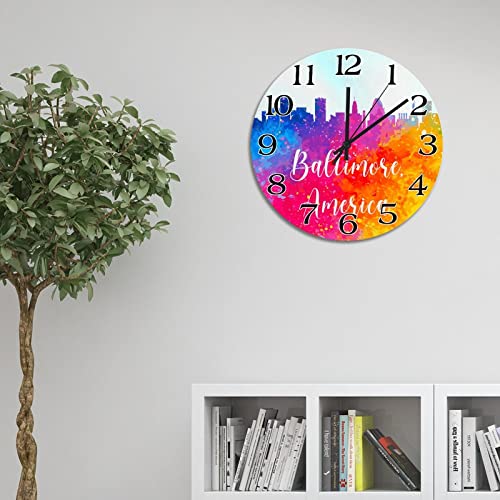 Horloge murale Baltimore 38cm peinte à pile pour salon - 3