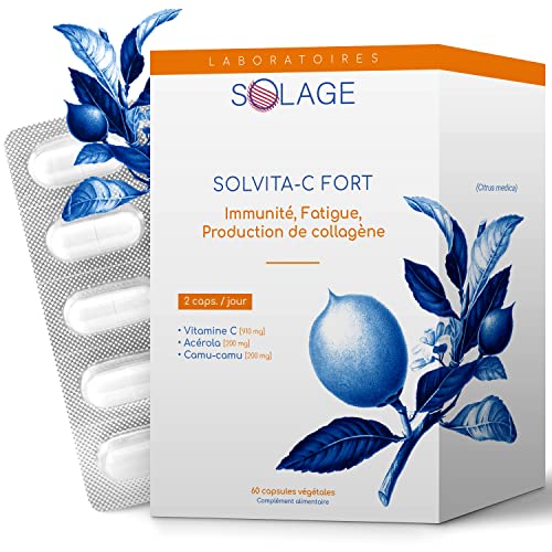 Vitamine C Liposoluble Vegan 500 mg - Ne Fait Pas Mal à l'Estomac - Renforce le Système Immunitaire - Aux Extraits d'Acérola et Camu-Camu │60 gélules │...