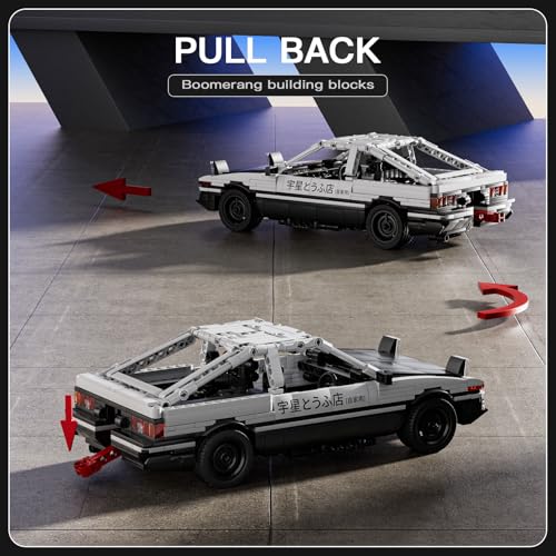 Mould King 15064 Technic Clamping Building Blocks AE86 Sports Car Model Set including Pull-Out Motor - Image 4