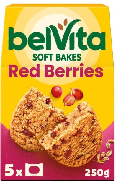 Soft Bakes - Cesta de regalo para todas las ocasiones (250 g, 4 unidades), diseño de bayas rojas