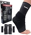 Gonicc Professional Foot Sleeve Pair(2 Pcs) with Compression Wrap Support(Middle, Black), Breathable, Stabiling Ligaments, Prevent Re-Injury, Ankle Brace, Volleyball Protective Gear Ankle Guards