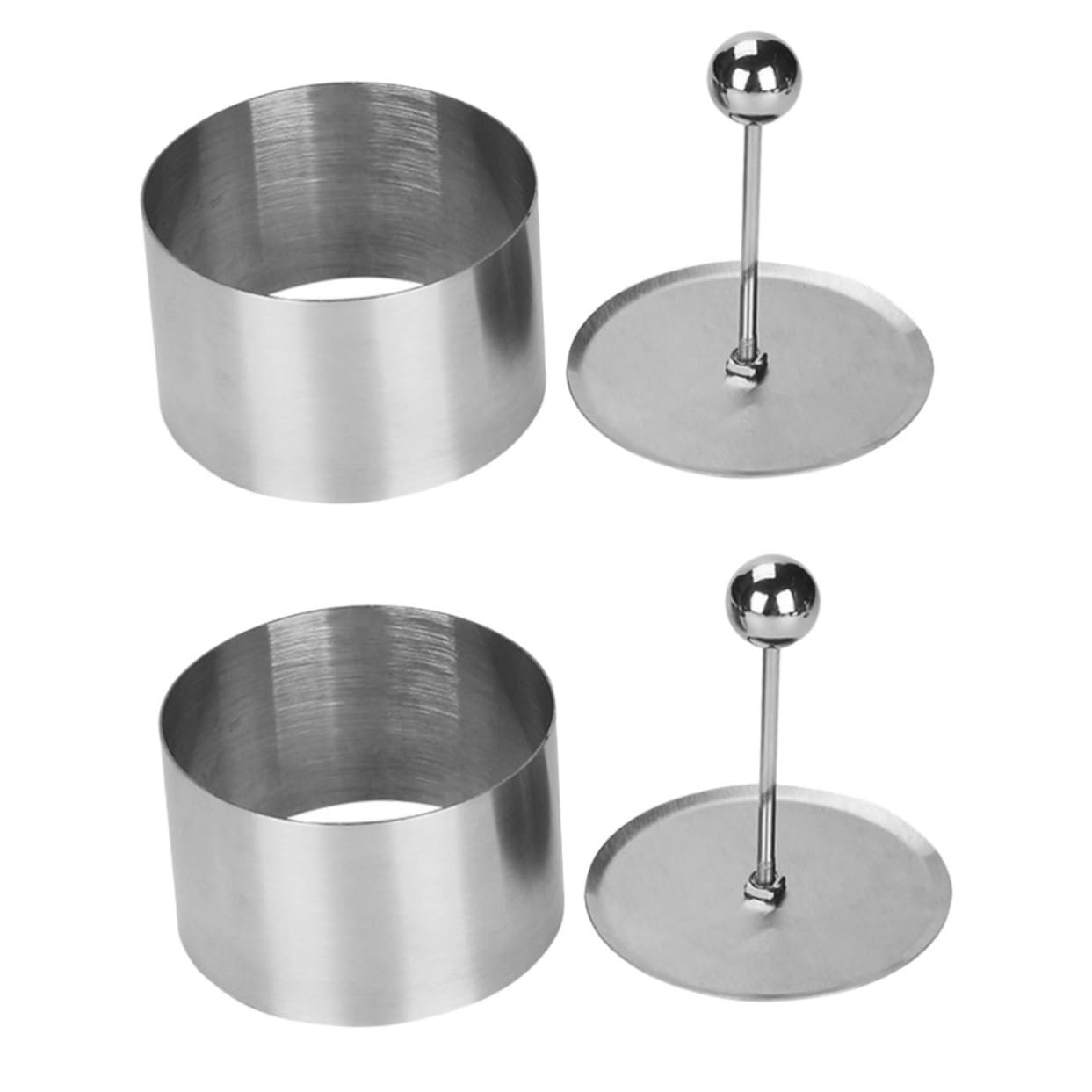 GRIRIW 2pcs Rice Molds Round Shaped Onigiri Mold Stainless Steel Sushi Make Mold Tiramisu Diy