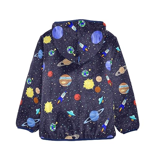 Image of Aflyko Boys Fleece Coat Blue Zip-Up Hoodie Girls Outerwear Kids Hooded Jacket
