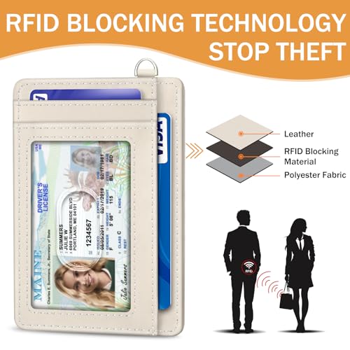 Image of Yonlevres Cat Credit Card Holder Slim RFID Wallet Women Small Travel Cute | Front Pocket, Handy, RFID Blocking, Woman Girls Ladies Gifts, D-ring for Keychain,Thin Mini Card Case, ID Window, PU Leather