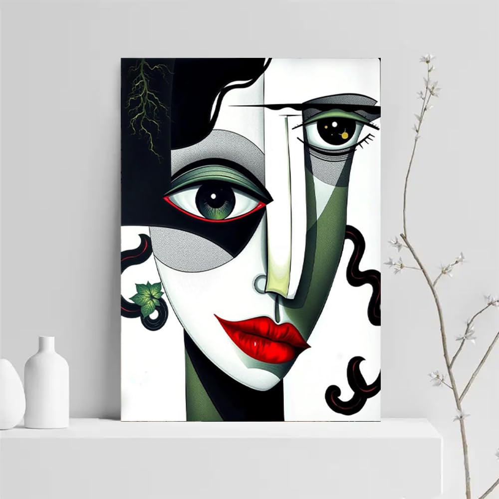 Retrato abstracto minimalista moderno de 45x60 cm ideal para decoración de interiores