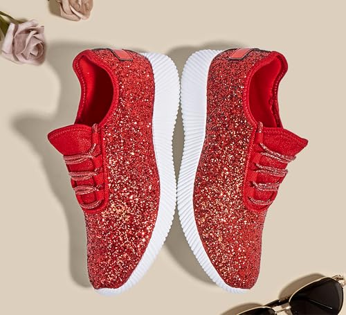 Image of K KIP WOK Fashion Glitter Sneakers for Womens Silp On Running Shoes Lightweigt Tennis Walking Sneakers
