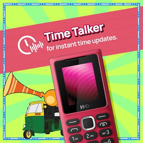 Image of HMD 100 Keypad Mobile Phone | Single SIM, Long Lasting Battery, Durable Design, Wireless FM Radio, Phone Talker, 1-Year Replacement Guarantee | Red