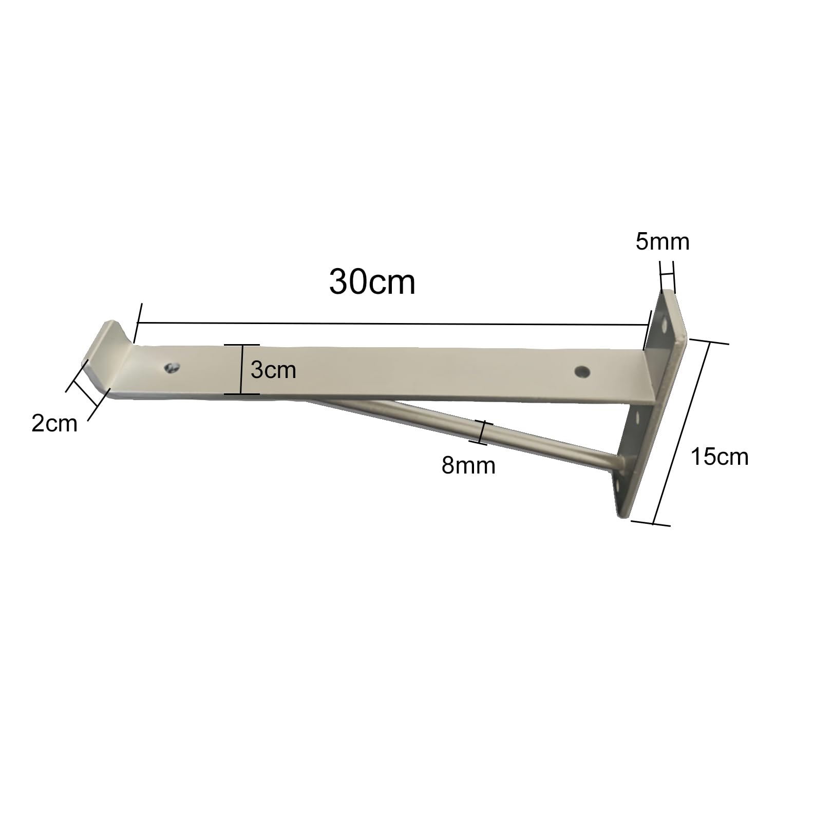 2 Piezas Soportes para Estantes de Pared,Escuadra para Estanterías Metalicas,Soporte para Estantería Pesados para Dormitorio Cocina Libros Estante,con Tornillos,Plata (30cm)
