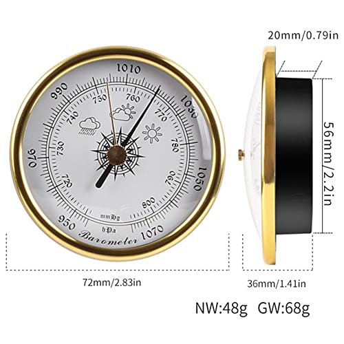 2,8-Zoll-Außenbarometer, 1070 hPa Luftwetterstation, Luftdruckmessgerät mit rundem Zifferblatt für den Heimgebrauch, für Hotels, Lagerhallen, Museen, Labore, Büros, Fabri