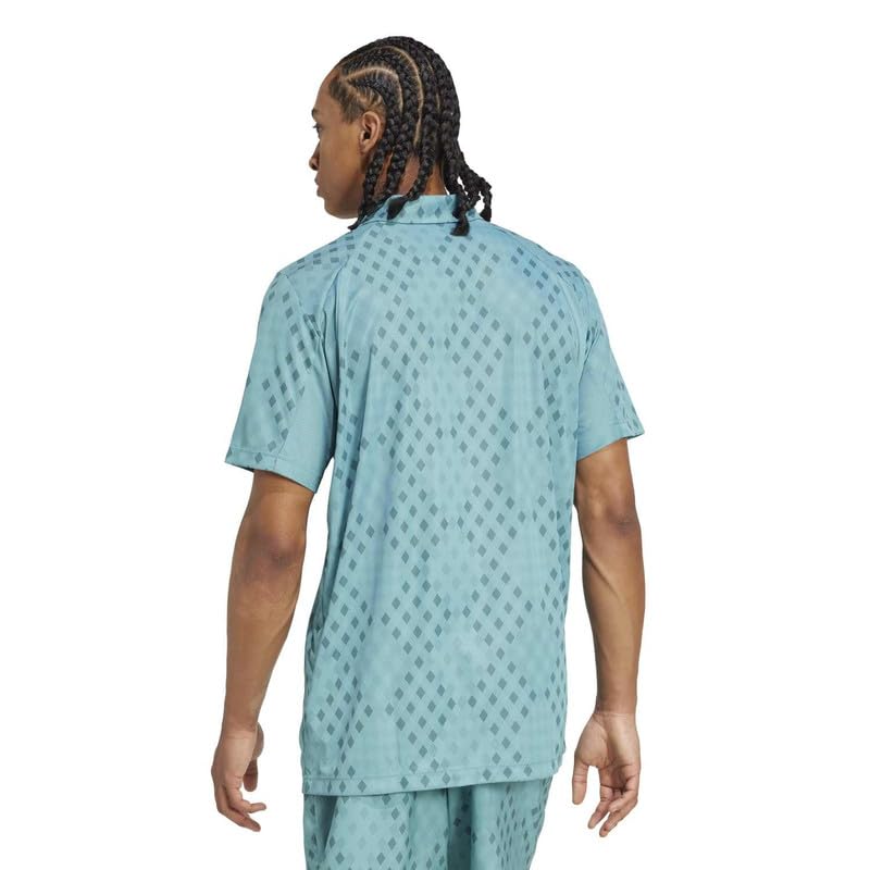 Image of adidas Men'S Polo Shirts | Club Graph Polo | Turquoise |