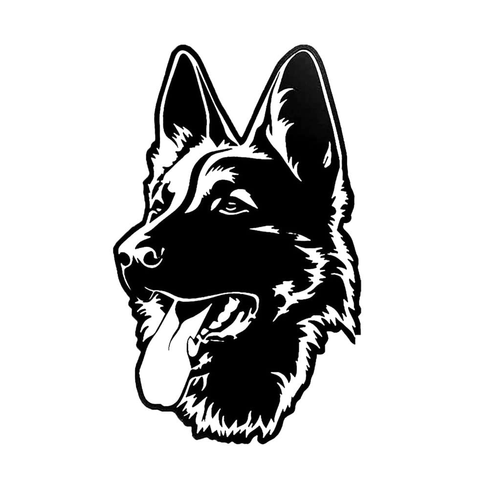 JILIP Metal German Shepherd Silhouette, 3D Wrought Iron Wall Sculptures Hanging Decor, Black Dog Wall Art Sign, Outdoor Ornaments Animal Sculpture (Size : 40x50cm/16x20in)