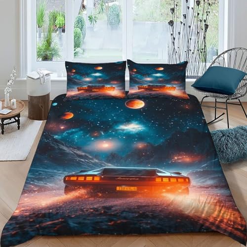 Housse de couette sci fi finitions soignées ensemble de lit double en microfibre - 3
