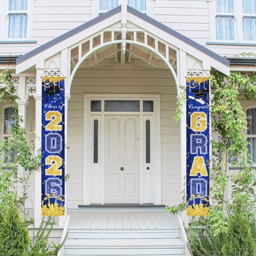 Image of Graduation Decorations 2026 Grad Porch Banner for Any Schools or Grades Graduation Banner Class of 2026 Party Decor