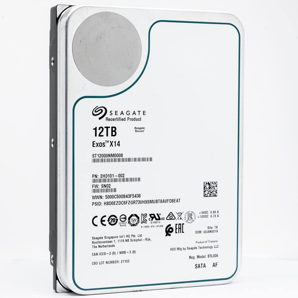Amazon.com: Seagate 12TB HDD Exos X14 SATA 6Gb/s 512e 7200RPM 3.5