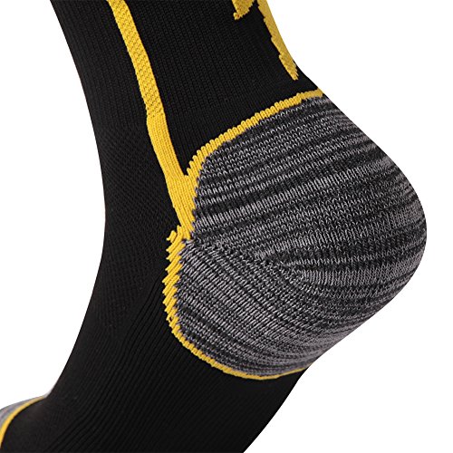 Kitnsox FCA15S Athletic Youth Number Socks, Kids Child Crew Socks For Basketball Volleyball Black 1 Pair thumb #3