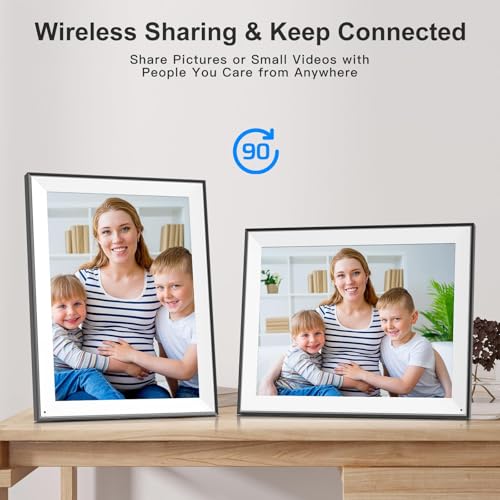 Image of Large Digital Photo Frame 16.2 inch-Digital-Picture-Frame - 32GB Dual-WiFi Digital Frame, No Touch Screen, Slideshow, Load Photo Video from Phone via APP Email, Free Cloud Storage, Gifts for Mom Dad