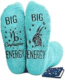 FestiVibe Capricorn Zodiac Gifts for Women - Funny Birthday Astrology Constellation Horoscope Gifts, Fuzzy Space Galaxy Socks for Women Teen Girls